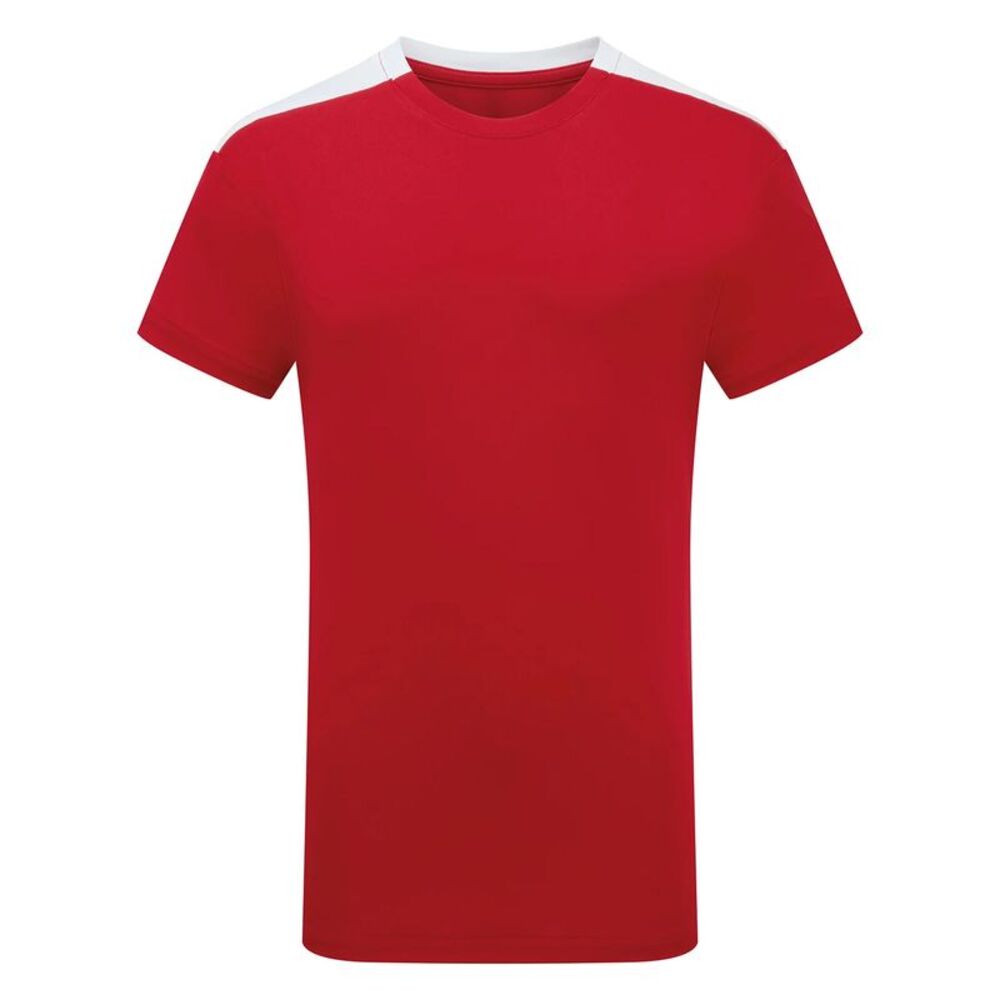 TriDri Childrens/Kids Performance Contrast T-Shirt / Fire Red/White